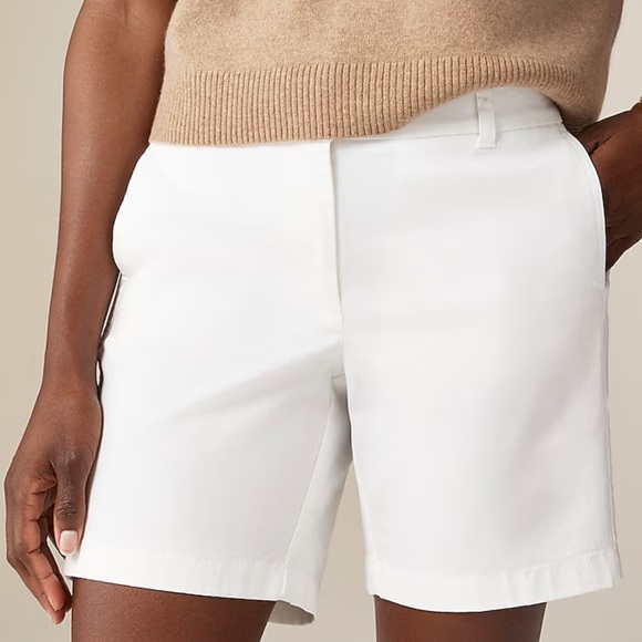 J. Crew Pants - J. CREW Chino 7” white NWT size 4 shorts 100% cotton